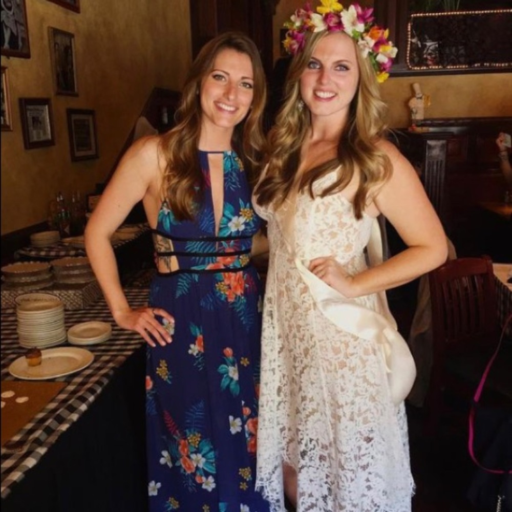 Blue floral dress